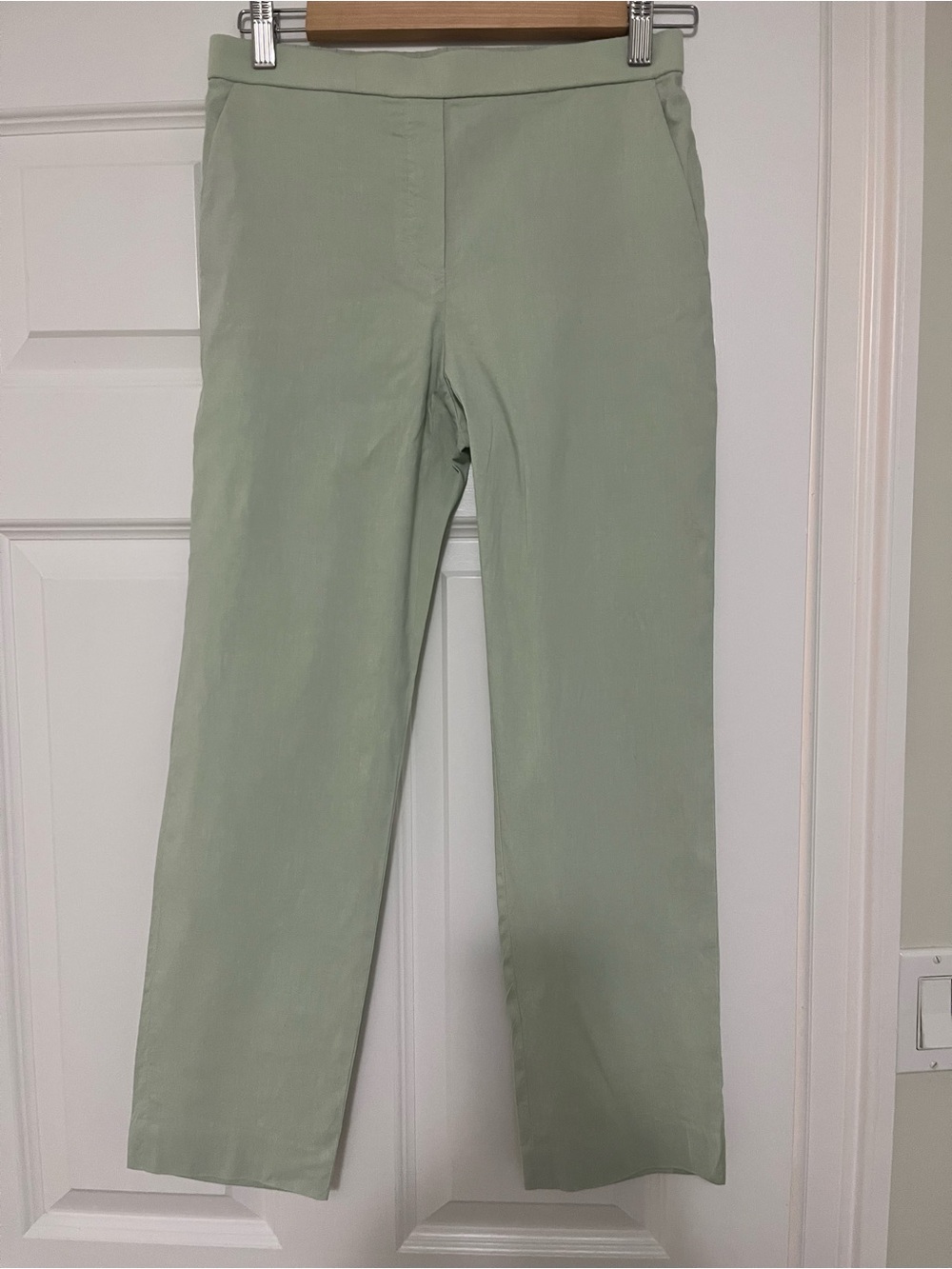 Theory Sage Green Straight Leg Pants